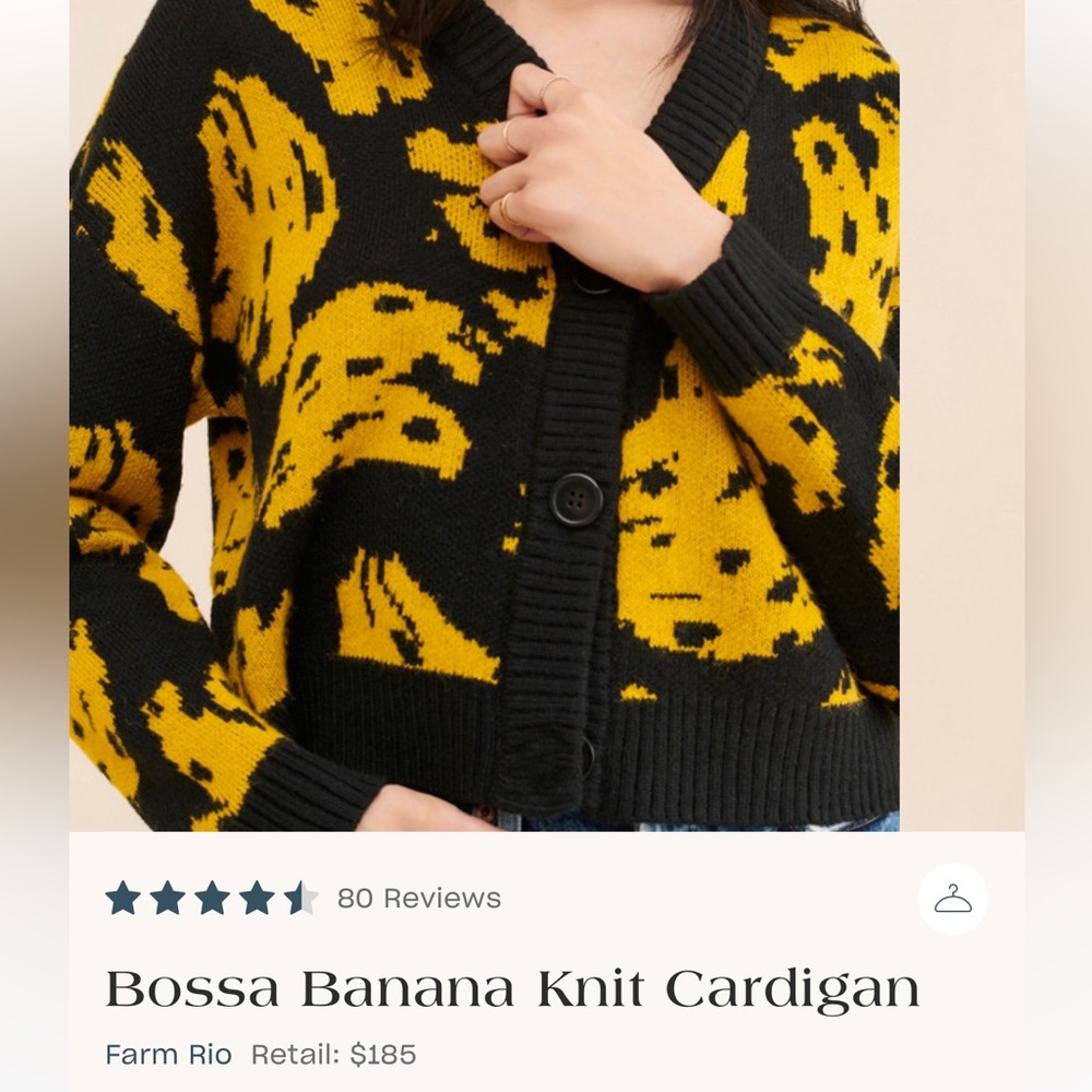 Farm Rio Bossa Banana Knit Cardigan